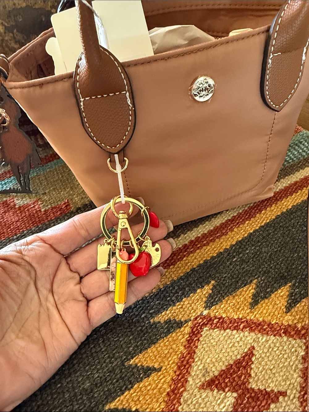 Nanette Lepore Tan Mini Tote with Adjustable Crossbody Strap - Picture 5 of 11
